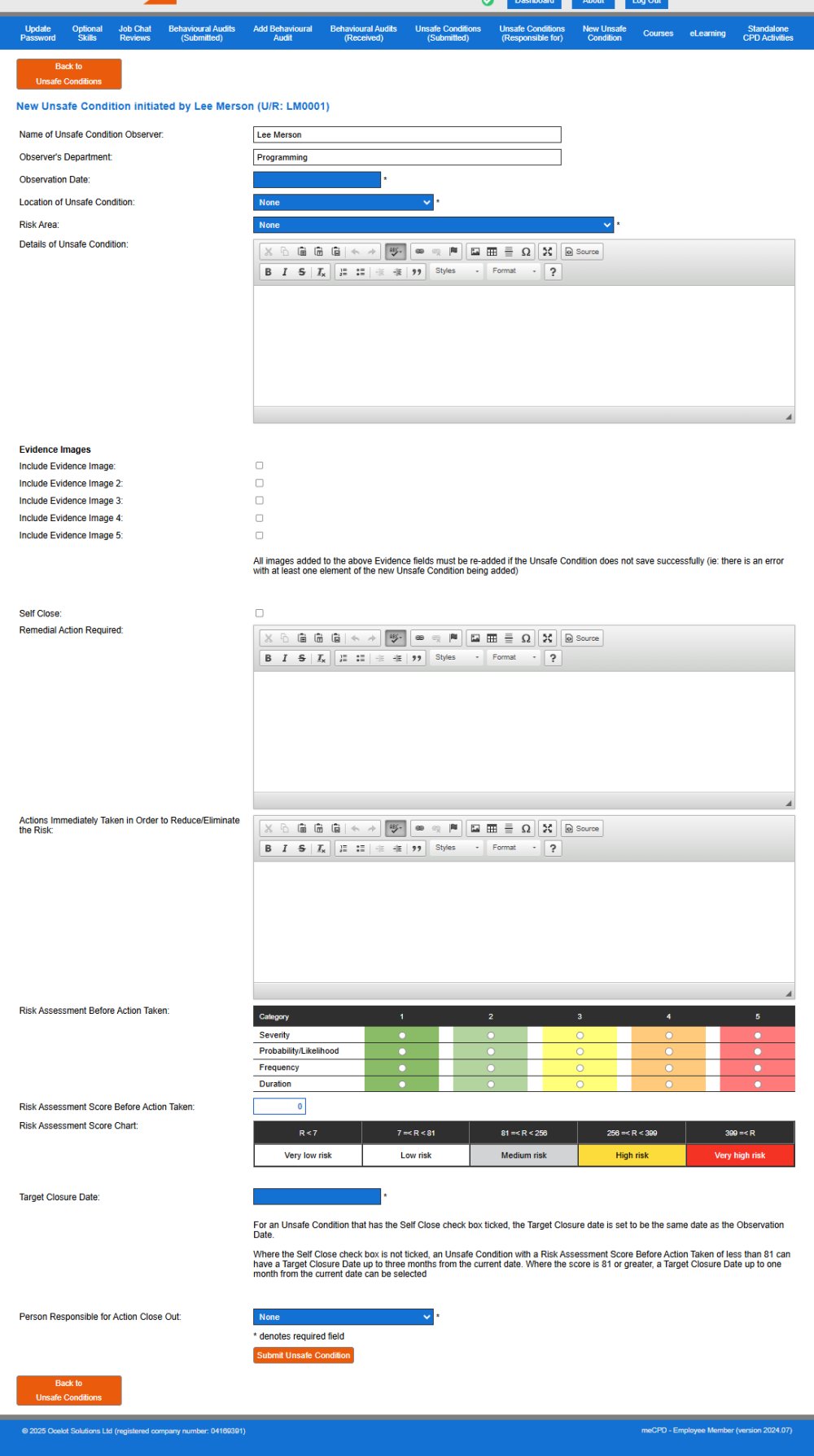 New Unsafe Condition Example